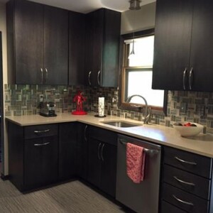 Medallion kitchen cabinets with slab maple doors